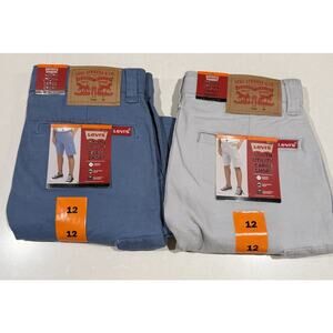 Lot 2 - Levi's Boy's Youth Sz: 12 Khaki Cargo Shorts Blue & Gray